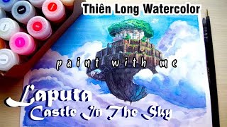 [REVIEW] Màu Nước Thiên Long✨Painting Studio GhiBli Scenes ✨Castle In The Sky 🎃 Bona Art