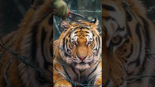 Life or Death: Injured Tiger Saved From Barbed Wire Trap #animals #wildlife #shorts