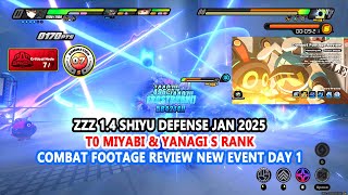 ZZZ 1.4 Shiyu Defense Jan 2025 : T0 Miyabi \u0026 Yanagi S Rank | Combat Footage Review New Event Day 1