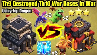 Th9 Destroyed Th10 in War Using Different Types of Zap Dragon Attack Strategy|Th9🆚Th10 WAR#th9vsth10