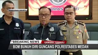 Polisi Lakukan Olah TKP Bom Bunuh Diri di Polrestabes Medan