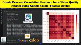 Create Pearson Correlation Heatmap for a Water Quality Dataset Using Google Colab | Fastest Method