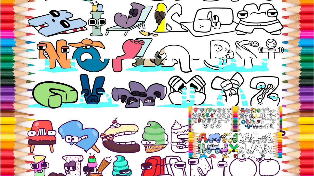 Alphabet Lore Big Transformation Compilation Coloring Pages Alan Walker ...