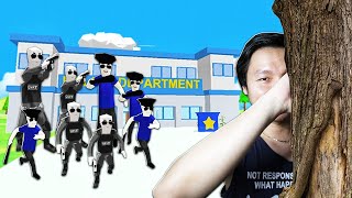 NẾU SLENDERMAN CÙNG 100 CẢNH SÁT CHƠI SQUID GAME TRONG DUDE THEFT WARS | Thử Thách SlenderMan