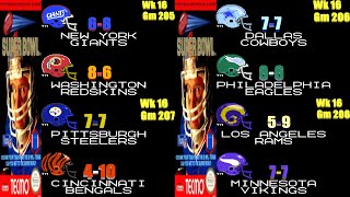 Tecmo Super Bowl | Week 16 Games 205-208 | #TSBeverygamechallenge