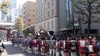 増上寺熊野神社みこし講 神輿渡御 2017年4月16日 Part. 2 担ぎ始め