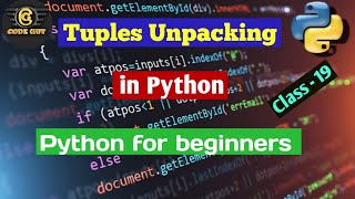 19.Python Bangla Tutorial - How to unpack tuples in python.