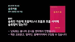 [봄나라]숨죽인 가운데 호흡하느냐 호흡과 호흡 사이에 숨죽임이 있는가? - 제14권 숨죽여봄 낭독듣기 봄90