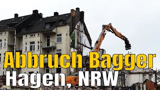 Abbruch Bagger im Einsatz beim Abriss in Hagen-Wehringhausen