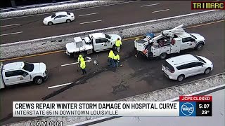 All lanes on I-65 at Hospital Curve reopen after crews repair winter storm damage