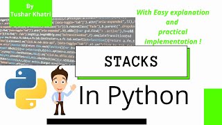 Stack implementation in python using lists | Data structures | Tushar Khatri
