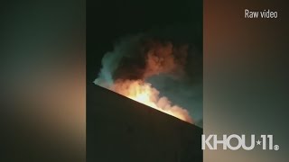 Raw: Witness video shows massive fire consuming restaurants and stores in Alief | Houston, TX