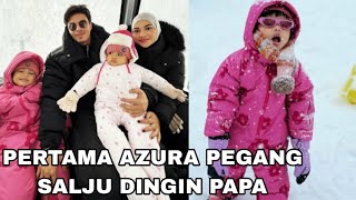 LUCU GEMES AZURA PERTAMA KALI PEGANG SALJU DINGIN PA