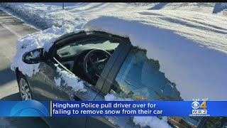 Hingham Police Pull Over Driver In Snow-Covered Car