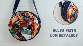 Bolsa feita com retalhos☆ Bolsa Redonda mais fácil que você já fez ☆ Diy