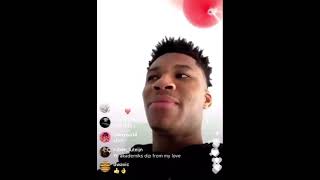Giannis shows instagram live his new present
