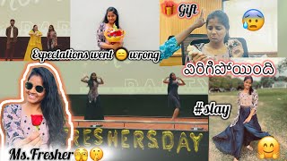 Freshers Day Vlog | Mrs. Fresher + Fun with Friends 🎉✨+ sad moments |By Gunji Jahnavi