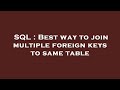 SQL : Best way to join multiple foreign keys to same table