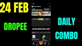 Dropee Combo Today | Dropee Daily Combo 23-24 February | Dropee Combo Card Today