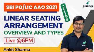Linear Seating Arrangement for SBI PO and LIC AAO 2021 | Reasoning | Ankit Sharma | Gradeup