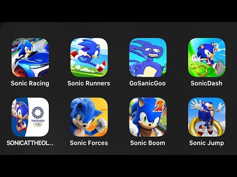 Sonic Racing, Sonic Runners, Go Sanic, Sonic Dash, Sonic Forces, Sonic Jump, Sonic CD, Sonic the Hedgehog 4