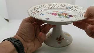 Schumann Dresden Pierced Porcelain China Cake Stand