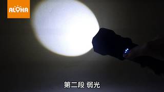 ALOHA阿囉哈LED總匯批發－XHP70-白光LED伸縮變焦手電筒-有電量顯示-可USB充電-三段式(H-223-03-01)