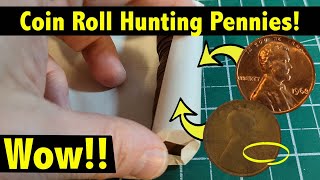 Wow! A bunch of OLD American Coins found Coin Roll Hunting Pennies in Canada!