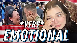 New Zealand Girl Reacts to MOST HEARTWARMING USA MILITARY MEMBERS COMING HOME SURPRISES