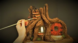 ❣DIY Outdoor Stump House Using Jars and Cement❣