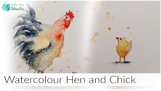 Watercolour Hen and Chick!