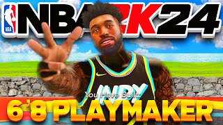 My 6'8 PLAYMAKER BUILD is UNSTOPPABLE on NBA 2K24! BEST POINT GUARD BUILD NBA 2K24