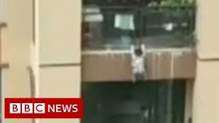 Toddler falls six storeys and survives - BBC News