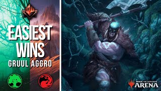 How to get fast and easy wins | GRUUL AGGRO | Mythic rank alchemy BO1 | Overpowered gruul MTG Arena.