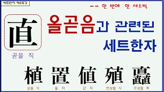 세트한자 제515강 곧을 직 관련 세트한자 / 올곧음이 파생되어 만들어진 한자모음