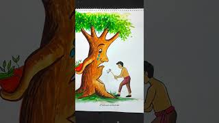 save trees save earth 🌳🤕#shorts#youtubeshorts#savetrees#savetheworld#art