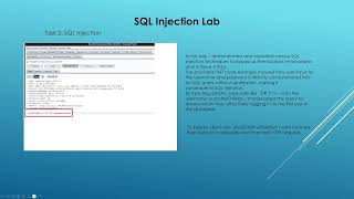 Assignment 3 2 SQL Injection Presentation video