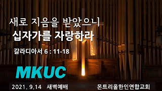 2021.9.14/새벽예배/새로 지으심을 받았으니 십자가를 자랑하라/갈라디아서 6: 11-18/몬트리올 한인연합교회 /김진식목사