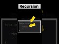 Recursion in one minute | JavaScript Recursive Function | #javascript