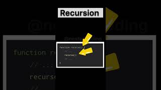 Recursion in one minute | JavaScript Recursive Function | #javascript
