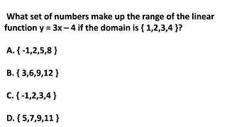 WHAT SET OF NUMBERS MAKE UP THE RANGE OF LINEAR FUNCTION