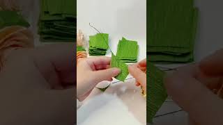 How to make crepes paper rose flower leafs tutorial #gift #diy #handmade #rose #leaf #handmadegifts