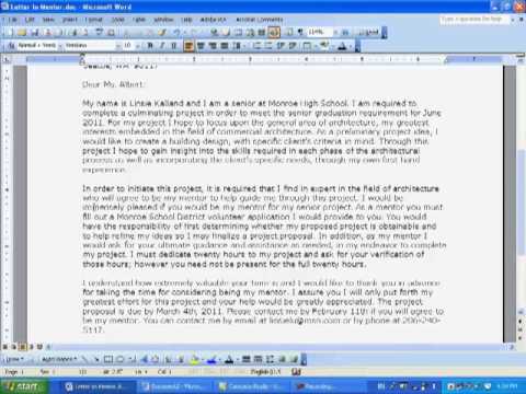 Mentor Request Letter Mentor Request Letter