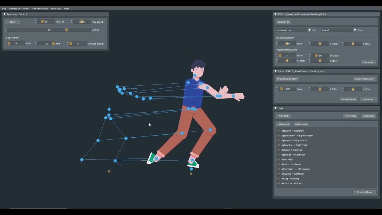 FBX2Spine V1.0 - Mixamo 3d FBX Mocap Animations To Spine 2d Animations ...