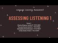 LLA || ASSESSING LISTENING 1