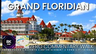 Grand Floridian Resort exterior walkthrough without narration or commentary in 8k 11-10-2024