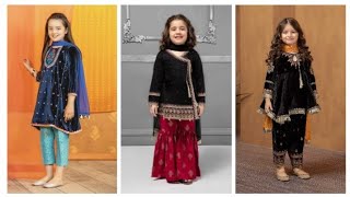 Top stylish velvet dress for baby girl, velvet kurti designs,