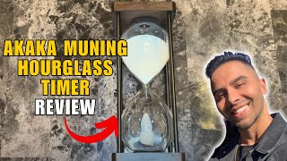 AKAKA MUNING Large Hourglass Timer Review: Elegant 60-Minute Sandglass with Wooden Base!