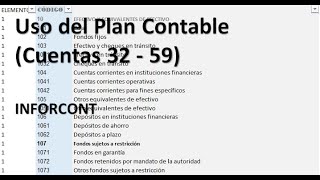 USO PRACTICO DEL PLAN CONTABLE  CUENTAS 32 A 59