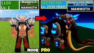 Beating Blox Fruits as Jack! NEW Mammoth Fruit Update 20 Lvl 0 to Max Lvl Noob to Pro in Blox Fruits